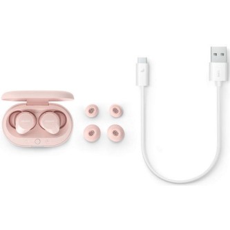 Philips TAT1209 In-ear Bluetooth Handsfree Ακουστικά με Αντοχή στον Ιδρώτα και Θήκη Φόρτισης Ροζ
