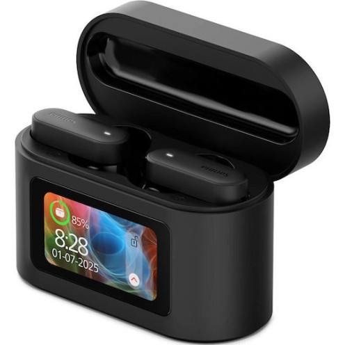 Philips TAT6000 In-ear Bluetooth Handsfree Ακουστικά με Αντοχή στον Ιδρώτα και Θήκη Φόρτισης Μαύρα