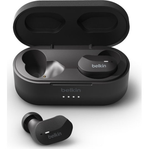 Belkin Soundform Play True In-ear Bluetooth Handsfree Ακουστικά με Αντοχή στον Ιδρώτα και Θήκη Φόρτισης Μαύρα