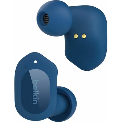Belkin Soundform Play True In-ear Bluetooth Handsfree Ακουστικά με Αντοχή στον Ιδρώτα και Θήκη Φόρτισης Μπλε