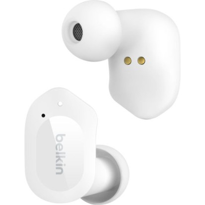 Belkin Soundform Play True In-ear Bluetooth Handsfree Ακουστικά με Αντοχή στον Ιδρώτα και Θήκη Φόρτισης Λευκά