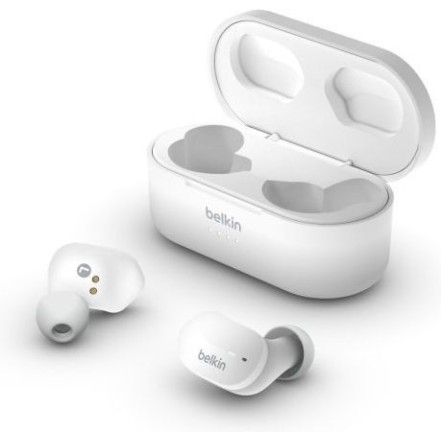 Belkin Soundform Play True In-ear Bluetooth Handsfree Ακουστικά με Αντοχή στον Ιδρώτα και Θήκη Φόρτισης Λευκά
