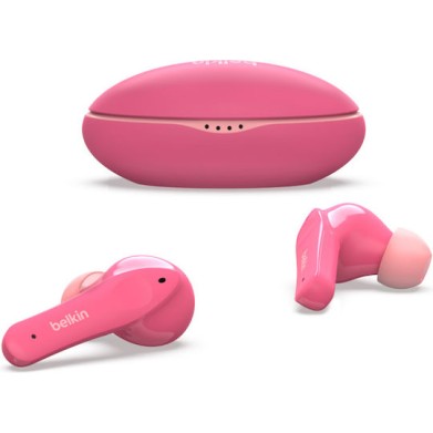 Belkin Soundform Nano In-ear Bluetooth Handsfree Ακουστικά με Αντοχή στον Ιδρώτα και Θήκη Φόρτισης Ροζ