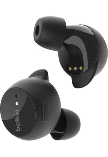 Belkin Soundform Bolt Earbud Bluetooth Handsfree Ακουστικά με Αντοχή στον Ιδρώτα και Θήκη Φόρτισης Μαύρα