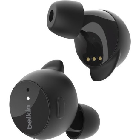 Belkin Soundform Bolt Earbud Bluetooth Handsfree Ακουστικά με Αντοχή στον Ιδρώτα και Θήκη Φόρτισης Μαύρα