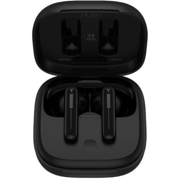 Boompods Bassline Hush In-ear Bluetooth Handsfree Ακουστικά με Αντοχή στον Ιδρώτα και Θήκη Φόρτισης Μαύρα