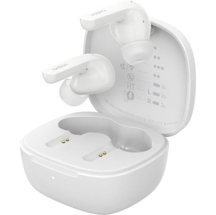 Belkin SoundForm Motion In-ear Bluetooth Handsfree Ακουστικά με Αντοχή στον Ιδρώτα και Θήκη Φόρτισης Λευκά