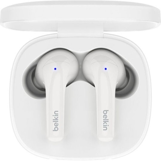 Belkin SoundForm Motion In-ear Bluetooth Handsfree Ακουστικά με Αντοχή στον Ιδρώτα και Θήκη Φόρτισης Λευκά