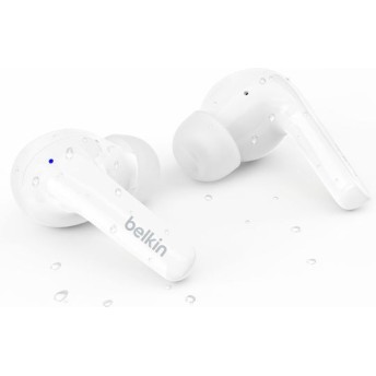 Belkin SoundForm Motion In-ear Bluetooth Handsfree Ακουστικά με Αντοχή στον Ιδρώτα και Θήκη Φόρτισης Λευκά