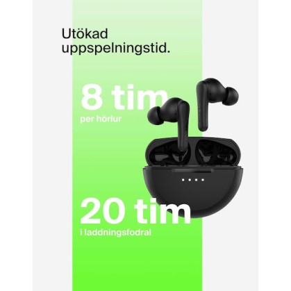 Belkin SoundForm Rhythm In-ear Bluetooth Handsfree Ακουστικά με Αντοχή στον Ιδρώτα και Θήκη Φόρτισης Μαύρα