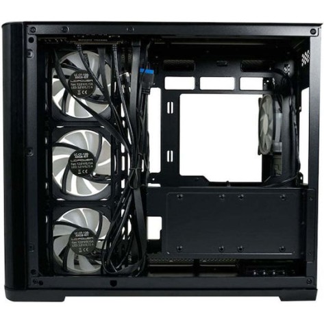 LC-Power Gaming 8001B Pro-Storm Light Midi Tower Κουτί Υπολογιστή με Πλαϊνό Παράθυρο και RGB Φωτισμό Μαύρο