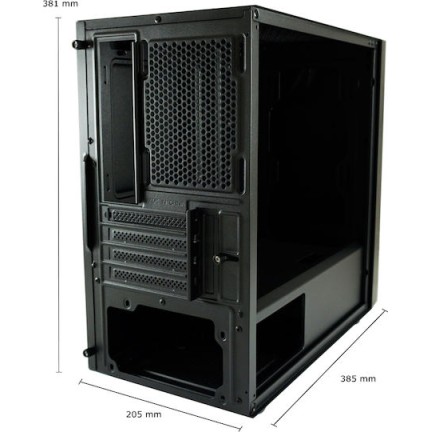 LC-Power 2016MB Midi Tower Κουτί Υπολογιστή Μαύρο