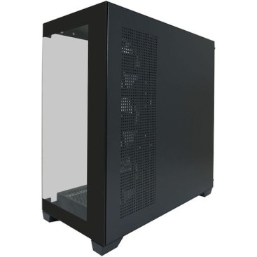 LC-Power Seamless_Pale_X Midi Tower Κουτί Υπολογιστή με Πλαϊνό Παράθυρο και RGB Φωτισμό Μαύρο