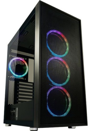 LC-Power Gaming Wanderer X Midi Tower Κουτί Υπολογιστή με Πλαϊνό Παράθυρο και RGB Φωτισμό Μαύρο