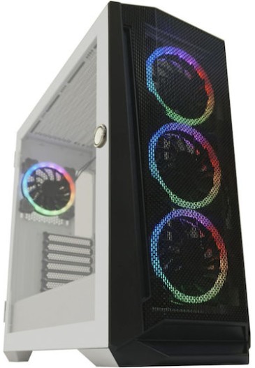 LC-Power 805BW Holo-1_X Gaming Midi Tower Κουτί Υπολογιστή με Πλαϊνό Παράθυρο Λευκό