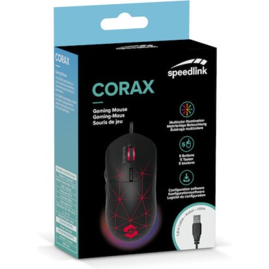 SpeedLink Corax RGB Gaming Ποντίκι 3200 DPI Μαύρο
