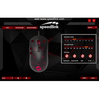SpeedLink Corax RGB Gaming Ποντίκι 3200 DPI Μαύρο