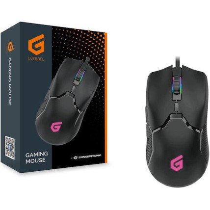Conceptronic DJEBBEL05B RGB Gaming Ποντίκι 7200 DPI Μαύρο