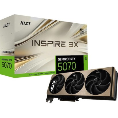 MSI GeForce RTX 5070 12GB GDDR7 Inspire 3X OC Κάρτα Γραφικών