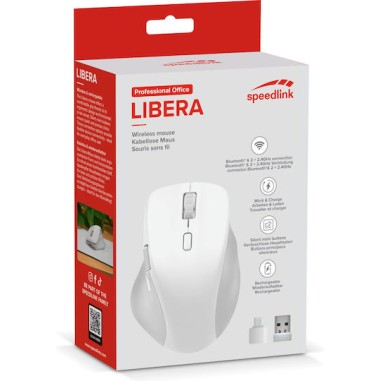SpeedLink Libera Ασύρματο Ποντίκι Λευκό