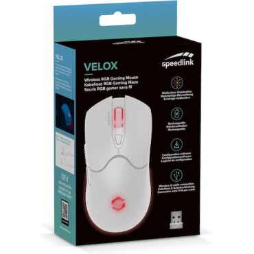 SpeedLink Velox Ασύρματο RGB Gaming Ποντίκι 4800 DPI Λευκό