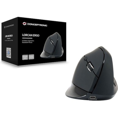 Conceptronic LORCAN03B Ασύρματο Εργονομικό Bluetooth Ποντίκι Μαύρο