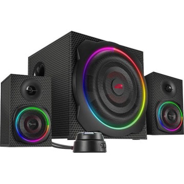 SpeedLink Gravity Carbon RGB Ασύρματα Ηχεία Υπολογιστή 2.1 με RGB Φωτισμό και Bluetooth Ισχύος 120W σε Μαύρο Χρώμα