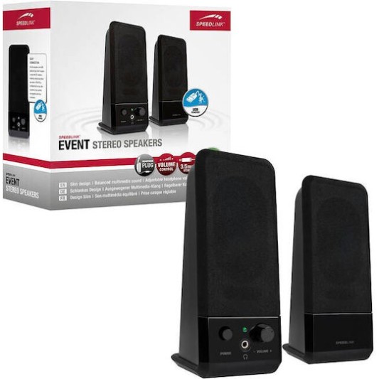 SpeedLink SL-8004-BK Ηχεία Υπολογιστή 2.0 με Ισχύ 5W Μαύρα