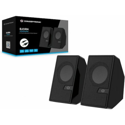 Conceptronic BJORN Ηχεία Υπολογιστή 2.0 με Bluetooth και Ισχύ 6W Μαύρα