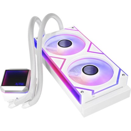 Adata XPG Levante II 240 Υδρόψυξη Επεξεργαστή Διπλού Ανεμιστήρα 120mm για Socket 1700/1200/115x με ARGB Φωτισμό Λευκή