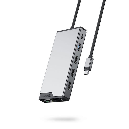 Alogic 12-in-1 USB-C Docking Station με HDMI 4K PD Ethernet και σύνδεση 3 Οθονών Γκρι