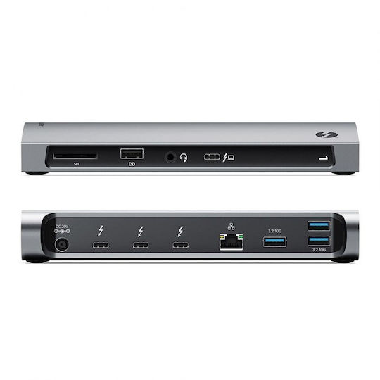Alogic Thunderbolt 4 Docking Station με 4K PD Ethernet Ασημί (TB4D3TB)