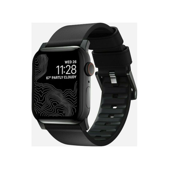 Nomad Active Strap Pro Λουράκι Δερμάτινο Μαύρο (Apple Watch 42/44/45mm)