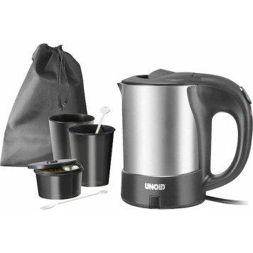 Unold Travel Βραστήρας Ταξιδίου 500ml 1000W Ασημί