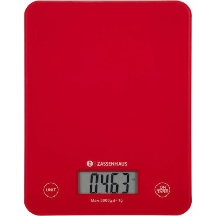 Zassenhaus Balance Ψηφιακή Ζυγαριά Κουζίνας έως 5kg Cool Red