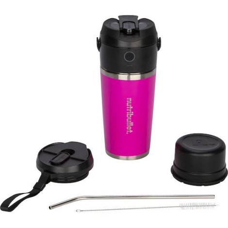 NutriBullet Flip Μπλέντερ με Ανοξείδωτη Κανάτα 590 ml 11.1V Ροζ