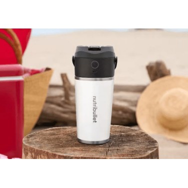 NutriBullet Flip Μπλέντερ με Ανοξείδωτη Κανάτα 590 ml 11.1V White