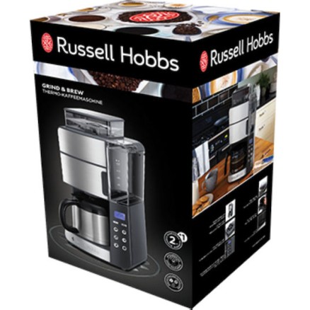 Russell Hobbs Grind & Brew Προγραμματιζόμενη Καφετιέρα Φίλτρου 1000W Inox