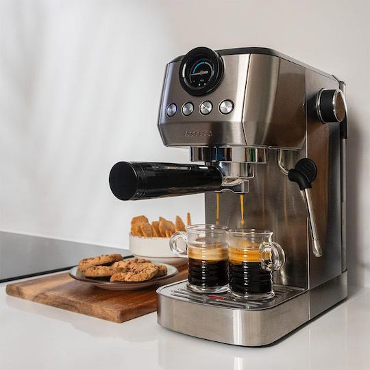 Cecotec Power Espresso 20 Steel Pro Μηχανή Espresso 1350W Πίεσης 20bar Steel