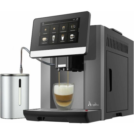 Acopino Barletta Αυτόματη Μηχανή Espresso 1500W Πίεσης 19bar για Cappuccino με Μύλο Άλεσης Γκρι