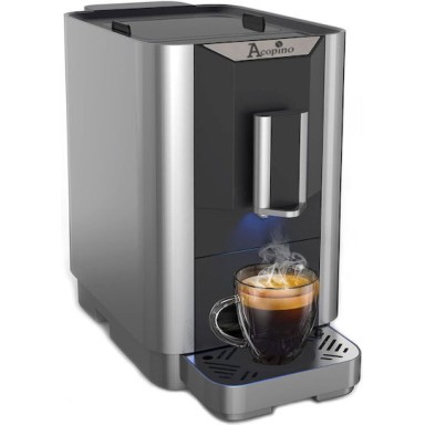 Acopino Venezia Αυτόματη Μηχανή Espresso 1450W Πίεσης 19bar με Μύλο Άλεσης Anthracite