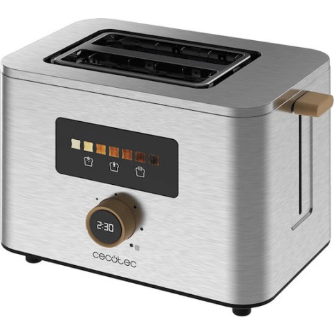 Cecotec Touch&Toast Double Φρυγανιέρα 2 Θέσεων 950W Γκρι