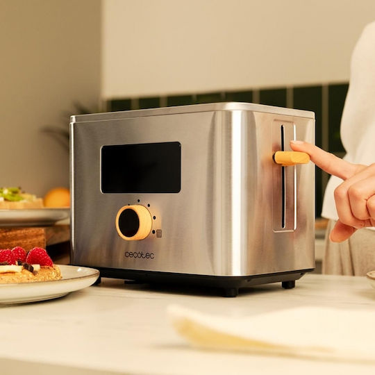 Cecotec Touch&Toast Double Φρυγανιέρα 2 Θέσεων 950W Γκρι