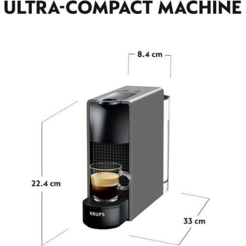 Krups Essenza Mini Καφετιέρα για Κάψουλες Nespresso Πίεσης 19bar Grey