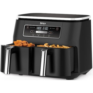 Ninja Foodi Dual Zone Air Fryer με Διπλό Αποσπώμενο Κάδο 7.6lt Μαύρο