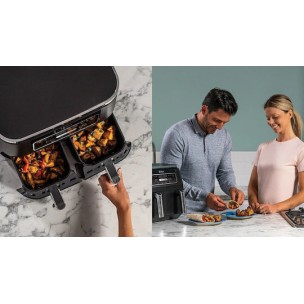Ninja Foodi Dual Zone Air Fryer με Διπλό Αποσπώμενο Κάδο 7.6lt Μαύρο