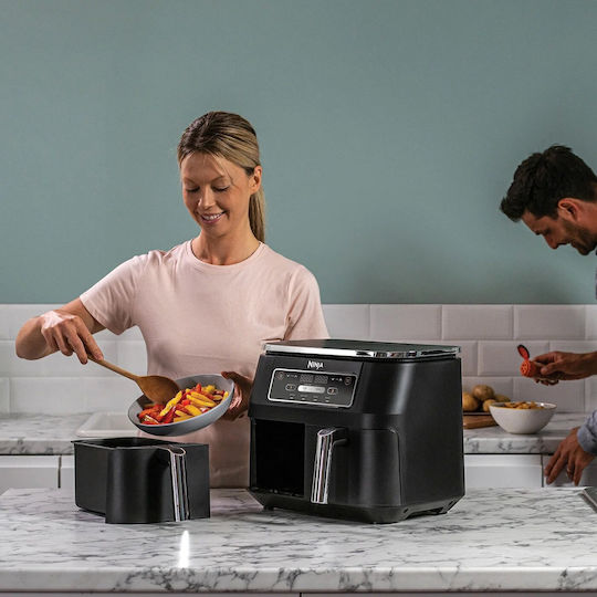 Ninja Foodi Dual Zone Air Fryer με Διπλό Αποσπώμενο Κάδο 7.6lt Μαύρο