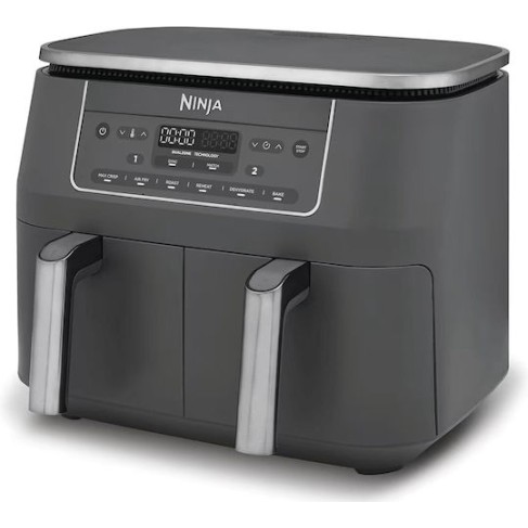 Ninja Air Fryer με Διπλό Αποσπώμενο Κάδο 7.6lt Γκρι DZ300EU