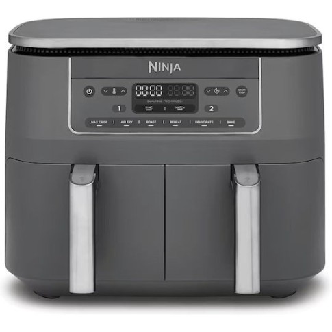 Ninja Air Fryer με Διπλό Αποσπώμενο Κάδο 7.6lt Γκρι DZ300EU