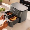 Ninja Air Fryer με Διπλό Αποσπώμενο Κάδο 7.6lt Γκρι DZ300EU